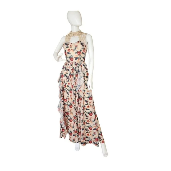 Joyfolie Floral Maxi Dress Size L - Picture 3 of 5